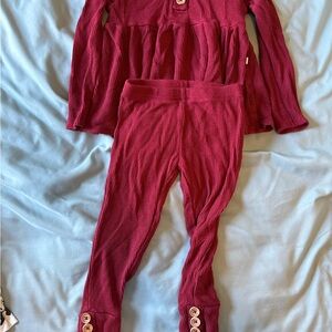 Posh Peanut Burgundy Ribbed Leggings